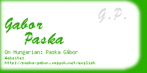 gabor paska business card